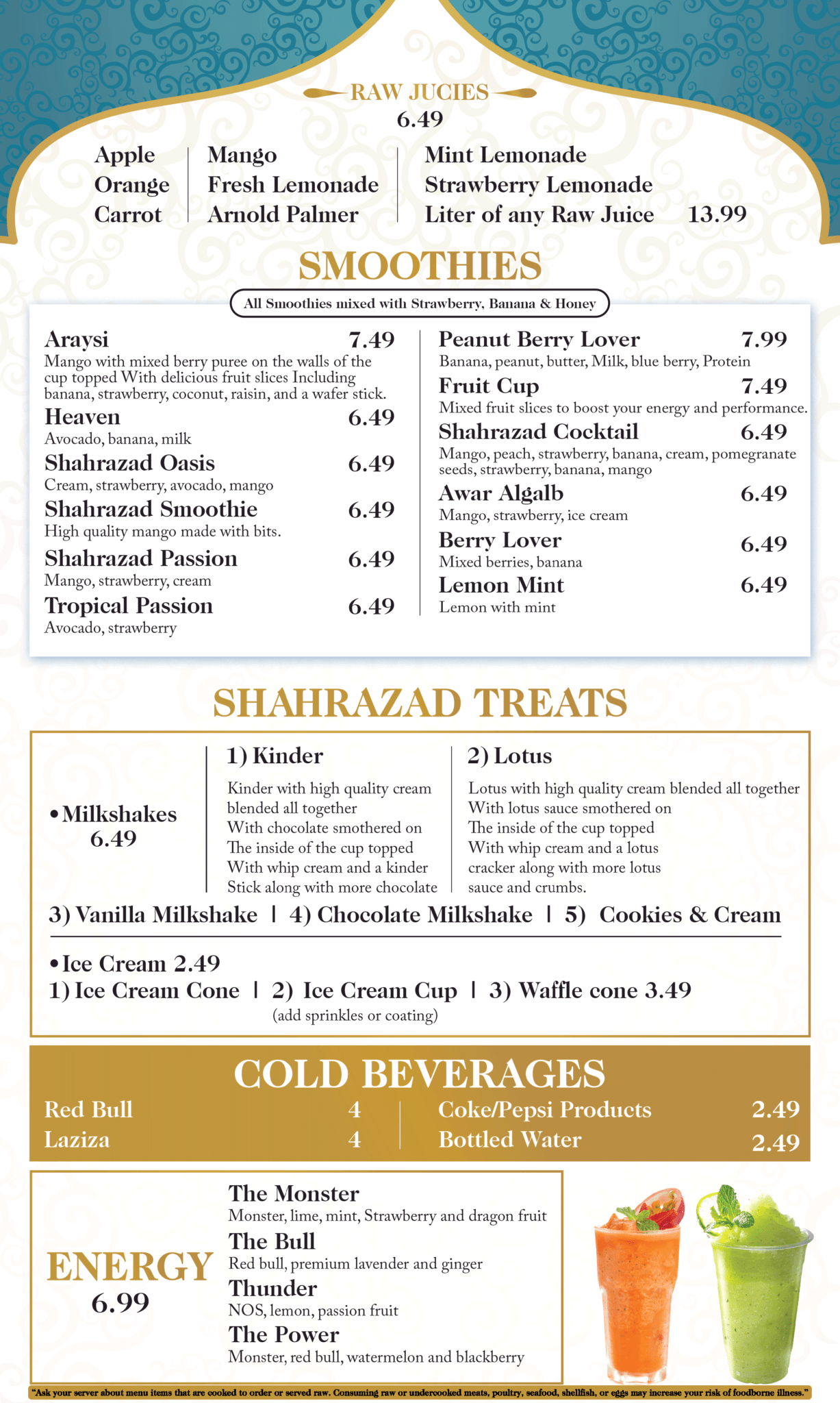 Our Menu – Shahrazad